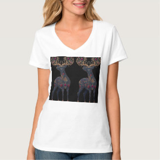Royal floral cosmic Deer T-Shirt
