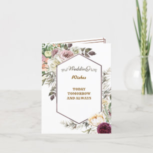 Royal Floral Wedding Greetings Wishing Congrates Thank You Card
