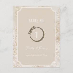 Royal Floral Wedding Invitation Table No Vintage  Postcard