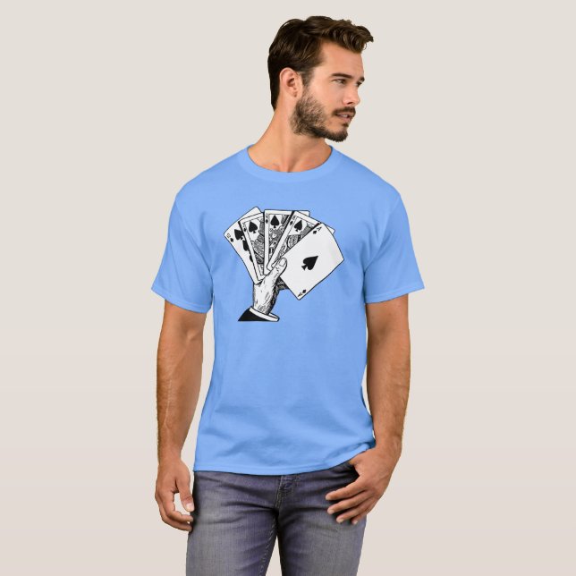 Royal Flush Vintage Illustration T-Shirt (Front Full)