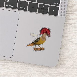 Royal flycatcher bird cartoon illustration