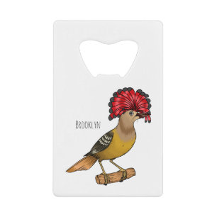 Royal flycatcher bird cartoon illustration 