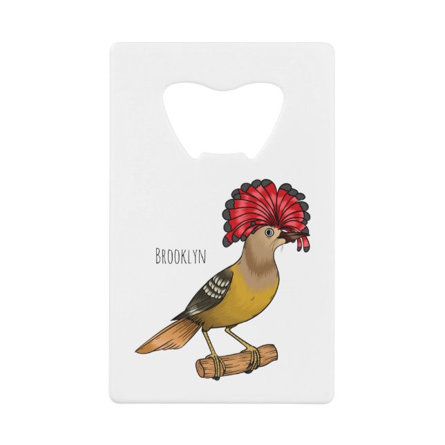 Royal flycatcher bird cartoon illustration  (Front)