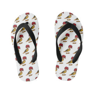Royal flycatcher bird cartoon illustration kid's jandals