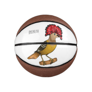 Royal flycatcher bird cartoon illustration  mini basketball
