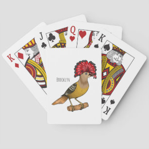 Royal flycatcher bird cartoon illustration  playing cards