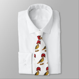 Royal flycatcher bird cartoon illustration tie