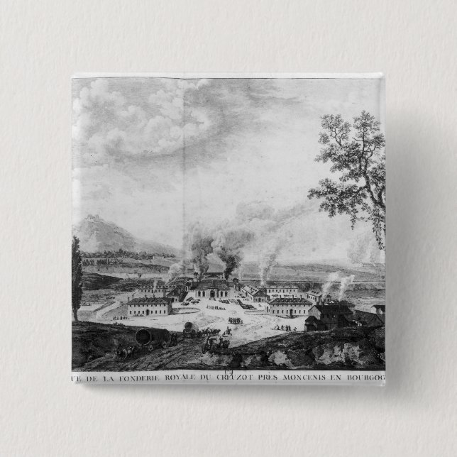 Royal Foundry at Le Creusot in 1787 15 Cm Square Badge (Front)