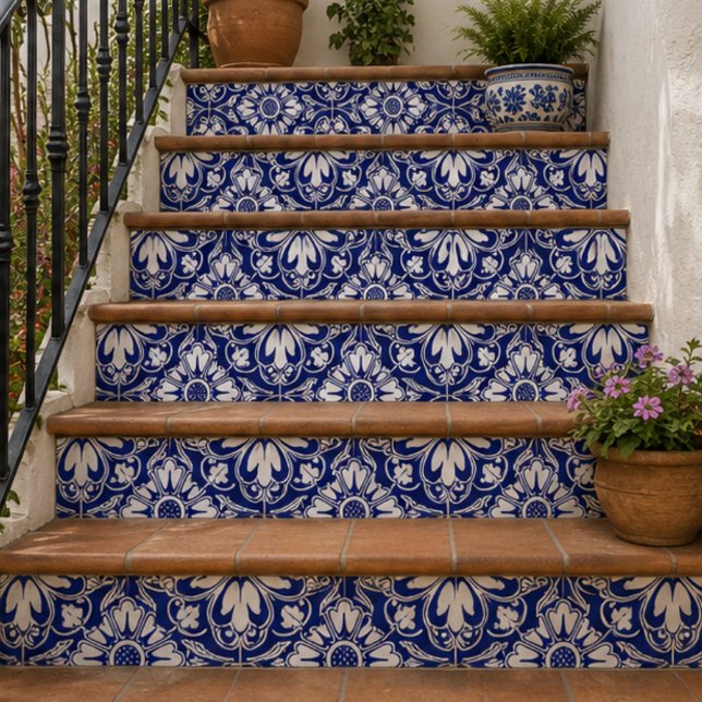 Royal Garden Classic Blue Floral Mosaic Tile (Creator Uploaded)