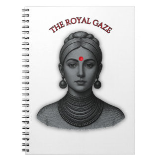Royal Gaze Indian Queen Minimalist Bold Line Art Notebook