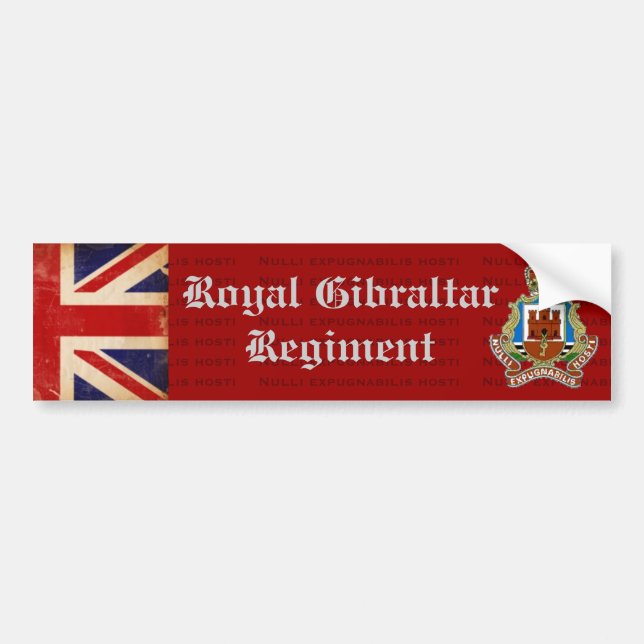 Royal Gibraltar Regiment Bumper Sticker (Front)