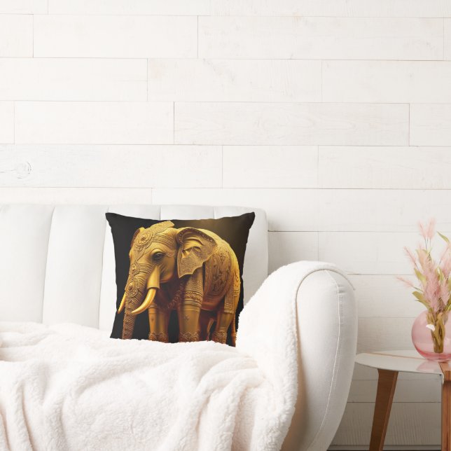 Royal Gilded Elephant Cushion (Couch)