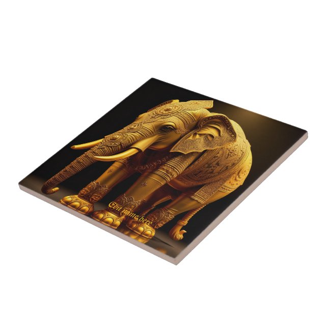 Royal Gilded Elephant Tile (Side)