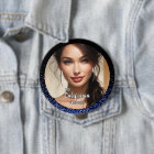 Royal Glitter Glitz Pageant Photo Button Pin
