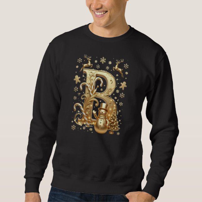 Royal Gold B Luxury Snowman Basic Sweatshirt (Front)