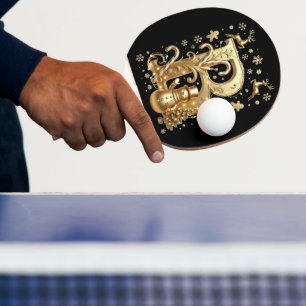 Royal Gold B Luxury Snowman Ping Pong Paddle