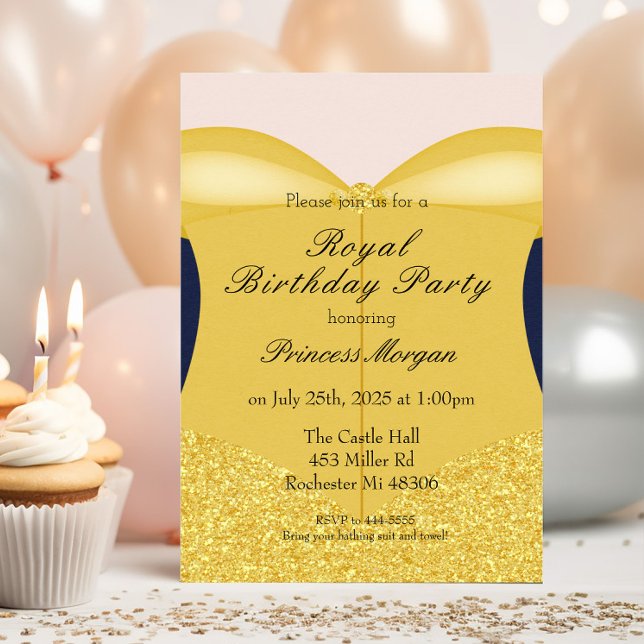 Royal Gold Beauty Princess Birthday Invitation (Creator Uploaded)