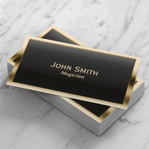Royal Gold Border Magician Business Card