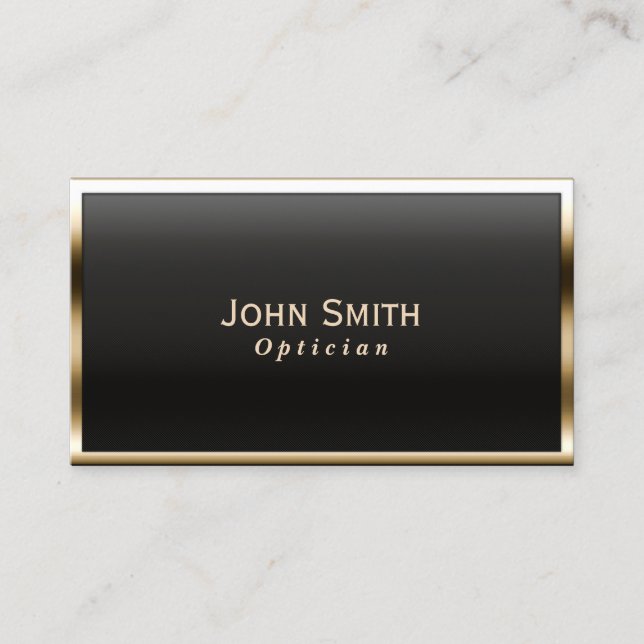 Royal Gold Border Optician Business Card (Front)