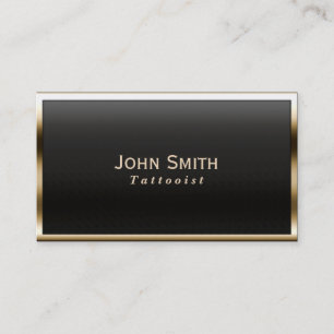 Royal Gold Border Tattoo Art Business Card