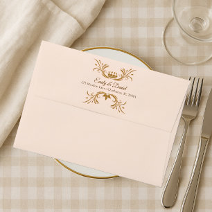 Royal Gold Crown Wedding Envelope