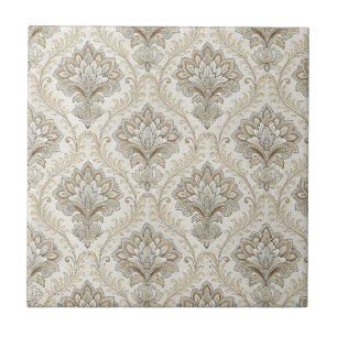 Royal Gold Damask Seamless Floral Pattern Design Tile