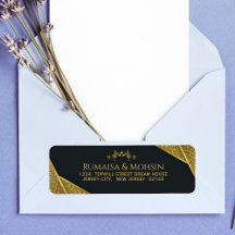 Royal Gold Elegant Islamic Wedding Return Address