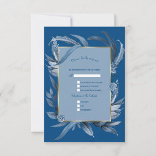 Royal Gold Fleur-de-lis Great Gatsby Wedding RSVP Card