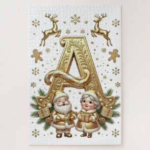 Royal Gold Letter A Luxury 1014 Piece Jigsaw Puzzle
