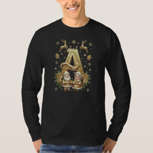 Royal Gold Letter A Luxury Long Sleeve Shirt