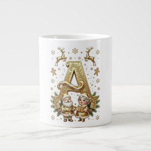 Royal Gold Letter A Luxury Unisex Jumbo Mug