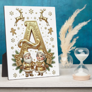 Royal Gold Letter A Luxury Unisex Photo Plaque