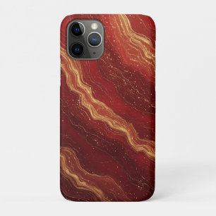 Royal Gold Marble Flow ✨ Red Swirl Luxury Abstract Case-Mate iPhone Case
