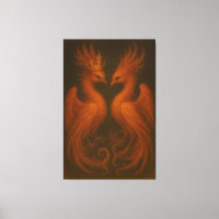 Royal Gold Phoenix Pair · Luxury Fine Art Canvas