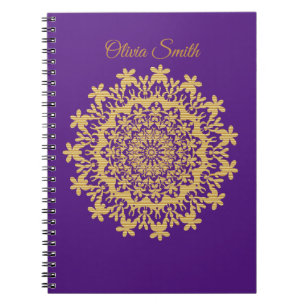 Royal Gold Purple Mandala Photo Notebook