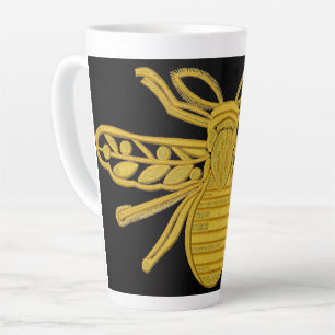 Royal Golden Bee imitation of embroidery Latte Mug