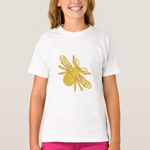 Royal Golden Bee imitation of embroidery T-Shirt
