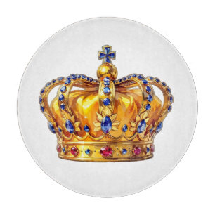 Royal golden crown cutting board