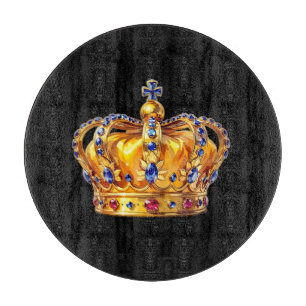 Royal golden crown cutting board
