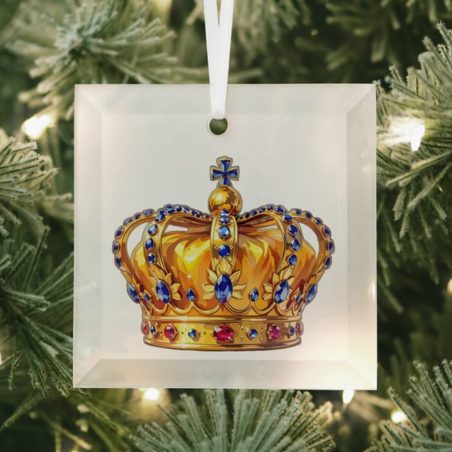 Royal golden crown glass tree decoration (Insitu)
