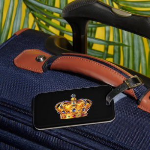 Royal golden crown luggage tag