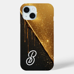 💎 Royal Golden Drip Sparkling Liquid Metal  iPhone 15 Case