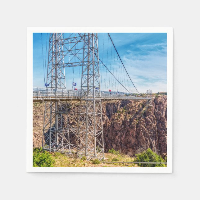 Royal Gorge Bridge Side View Paper Napkin (Front)