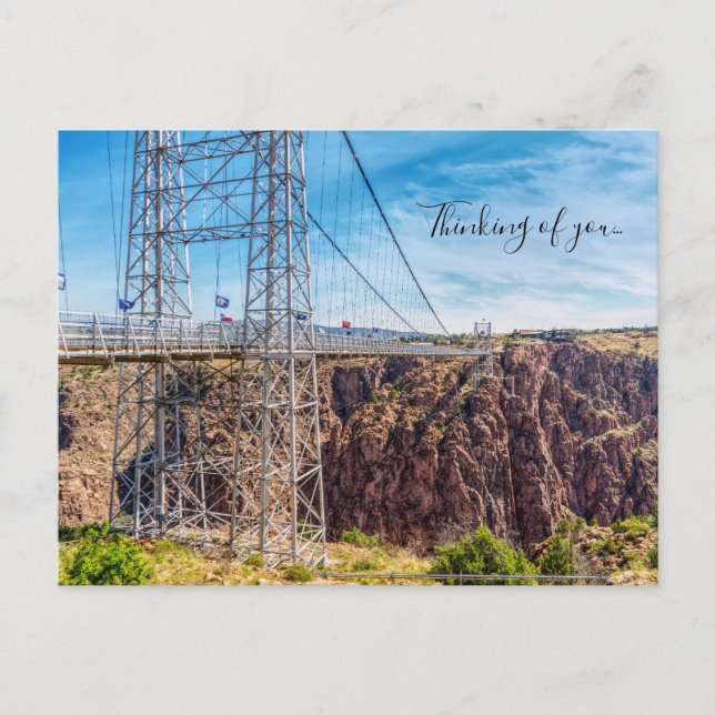 Royal Gorge Bridge Side View Thinking Of You Postcard (Front)