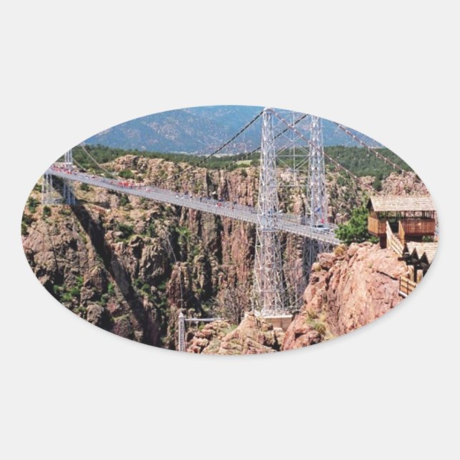 Royal Gorge Bridge,  the highest in USA Oval Sticker (Front)
