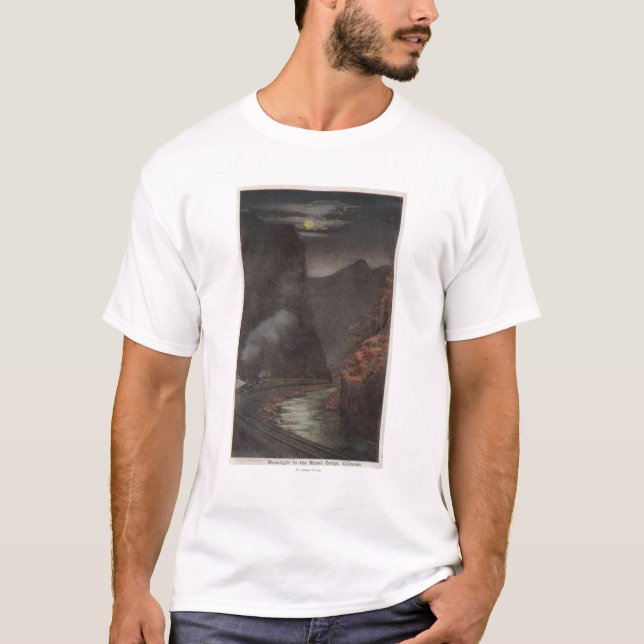 Royal Gorge, CO - Moonlight View of Train in T-Shirt (Front)