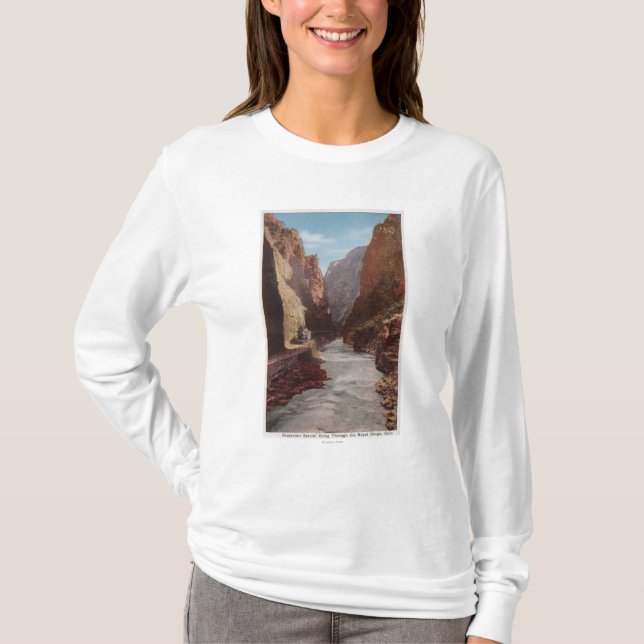 Royal Gorge, CO - View of Train , River T-Shirt (Front)