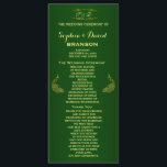 Royal Green Gold Peacock Wedding Program Custom Programme<br><div class="desc">Unique Design featuring Royal Green Gradient background and abstract Gold Sparkling Peacocks for your special wedding event. It will give an unique touch to your wedding style. Be different! Personalise with your own information. If you need to move the text, or change the size, font, or colour, click Customise tool....</div>