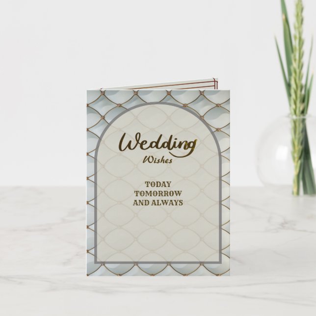 Royal Grey Wedding Greetings Wishing Congrates Thank You Card (Front)