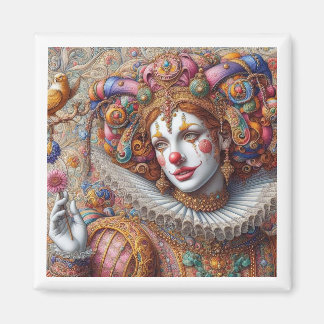 "Royal Harlequin Elegance – Artistic Magnet" Magnet